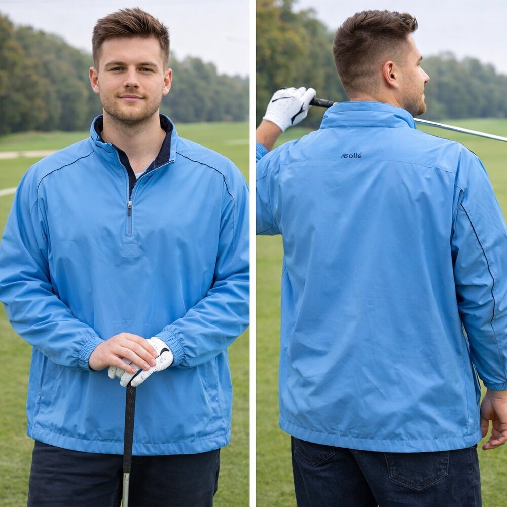 Bollé Light Blue Golf 1/2 Zip up Lined Pullover Windbreaker XL